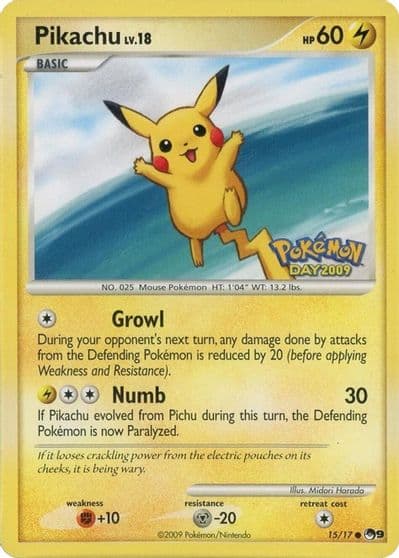 Pikachu Pokemon Day 2009 POP Series 9 Pokemon card