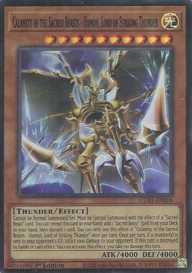 Calamity of the Sacred Beasts Hamon Lord of Striking Thunder Chaos Origins Yu-Gi-Oh! card