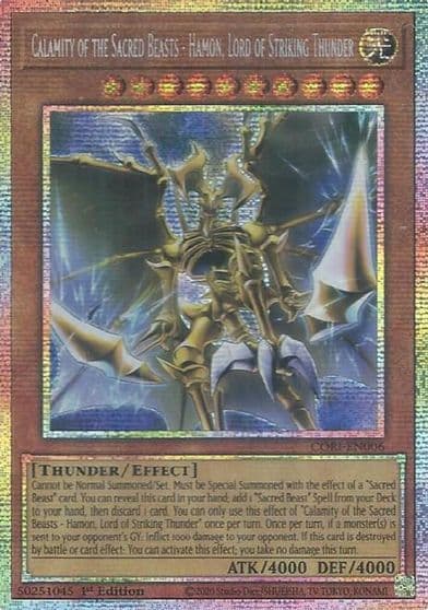 Calamity of the Sacred Beasts Hamon Lord of Striking Thunder Starlight Rare Chaos Origins Yu-Gi-Oh! card