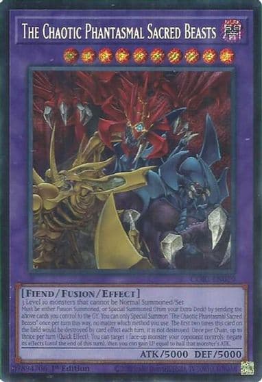 The Chaotic Phantasmal Sacred Beasts Secret Rare Chaos Origins Yu-Gi-Oh! card