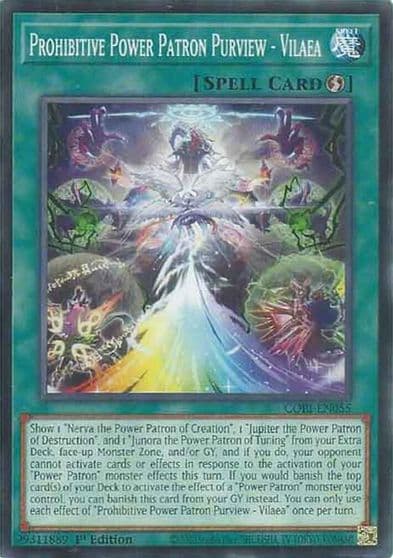Prohibitive Power Patron Purview Vilaea Chaos Origins Yu-Gi-Oh! card