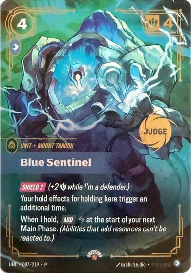 Blue Sentinel Riftbound Judge Promotional Cards Riftbound card