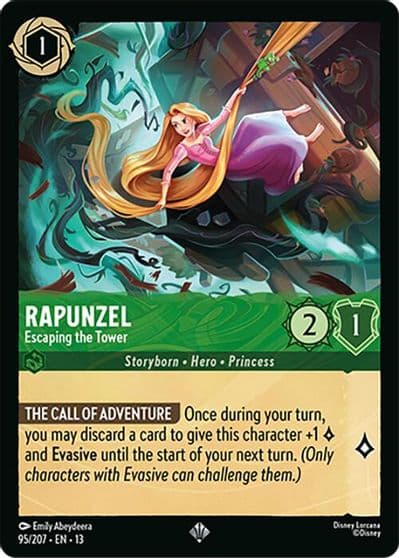 Rapunzel Escaping the Tower Attack of the Vine! Lorcana card