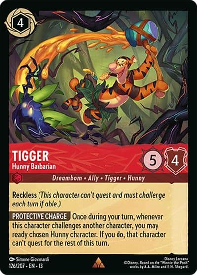 Tigger Hunny Barbarian Attack of the Vine! Lorcana card