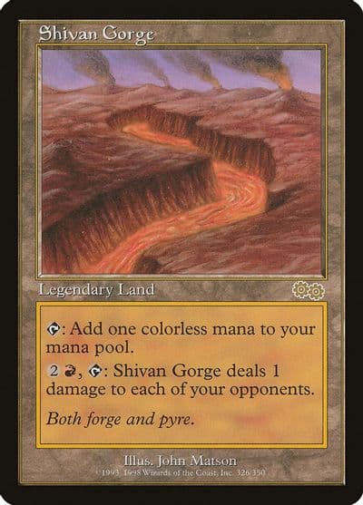 Shivan Gorge Urza's Saga Magic card
