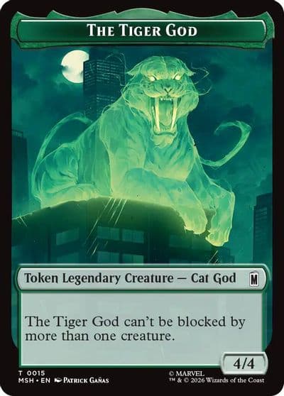 The Tiger God Sturdy Shield Double Sided Token Marvel Super Heroes Magic card