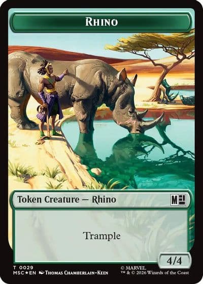 Rhino 029 Elephant 028 Double Sided Token Surge Foil Commander: Marvel Super Heroes Magic card