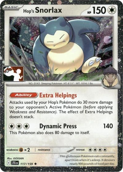 Hop's Snorlax (Cosmos Holo) Prize Pack Series Cards Pokemon card
