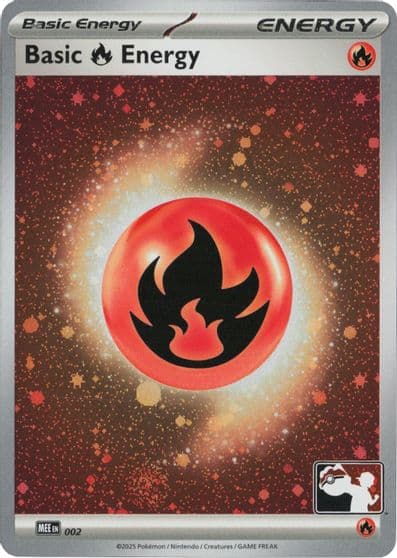 Basic Fire Energy - MEE 002 (Cosmos Holo) Prize Pack Series Cards Pokemon card