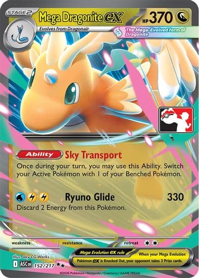 Mega Dragonite ex Prize Pack Series Cards Pokemon card