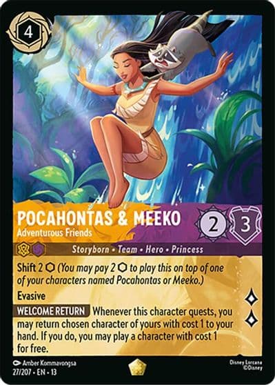 Pocahontas and Meeko Adventurous Friends Attack of the Vine! Lorcana card