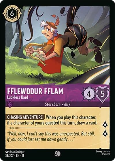 Fflewddur Fflam Luckless Bard Attack of the Vine! Lorcana card