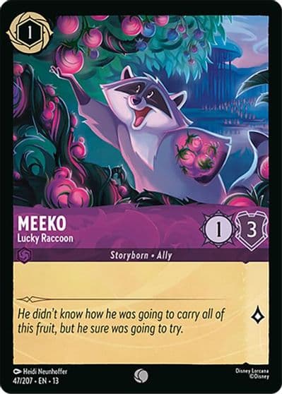 Meeko Lucky Raccoon Attack of the Vine! Lorcana card