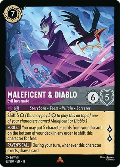 Maleficent and Diablo Evil Incarnate Attack of the Vine! Lorcana card