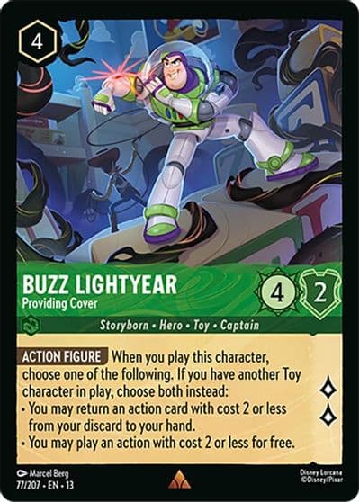 Buzz Lightyear Providing Cover Attack of the Vine! Lorcana card