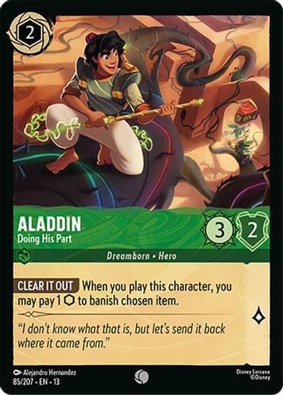 Aladdin Doing His Part Attack of the Vine! Lorcana card