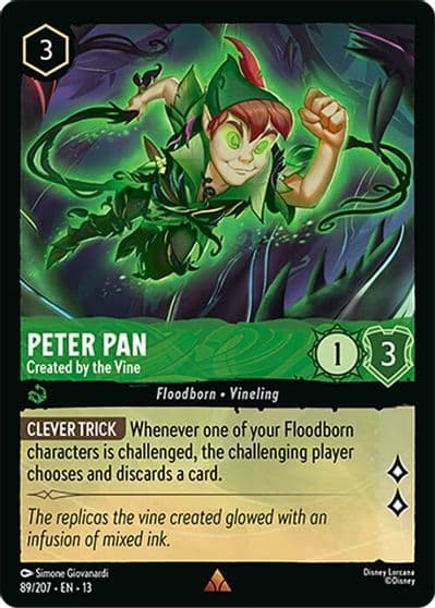 Peter Pan Created by the Vine Attack of the Vine! Lorcana card