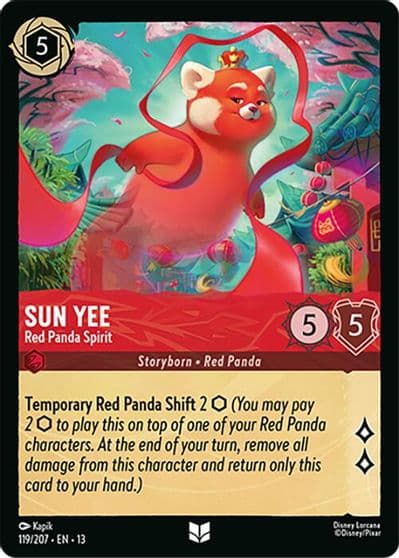 Sun Yee Red Panda Spirit Attack of the Vine! Lorcana card