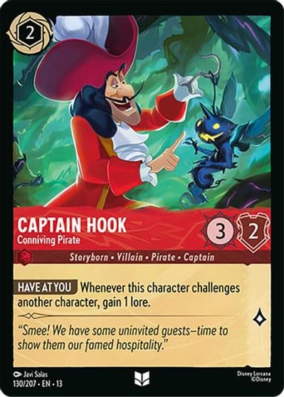 Captain Hook Conniving Pirate Attack of the Vine! Lorcana card