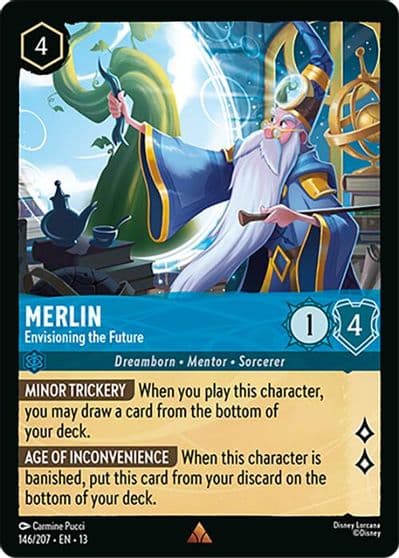 Merlin Envisioning the Future Attack of the Vine! Lorcana card