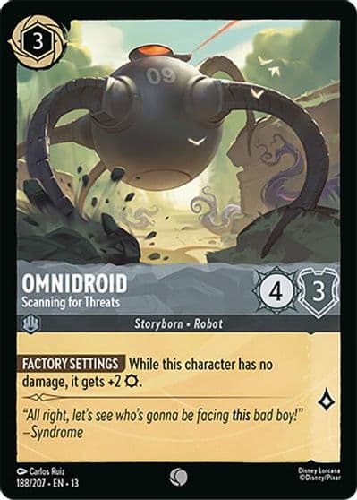 Omnidroid Scanning for Threats Attack of the Vine! Lorcana card
