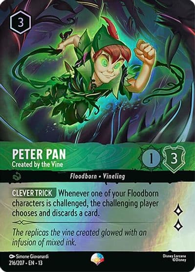 Peter Pan Created by the Vine Epic Attack of the Vine! Lorcana card