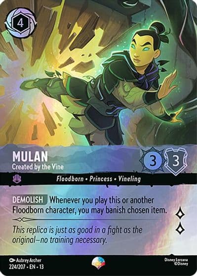 Mulan Created by the Vine Epic Attack of the Vine! Lorcana card