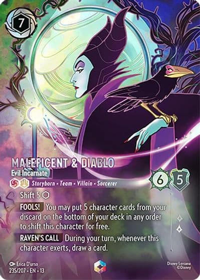 Maleficent and Diablo Evil Incarnate Enchanted Attack of the Vine! Lorcana card