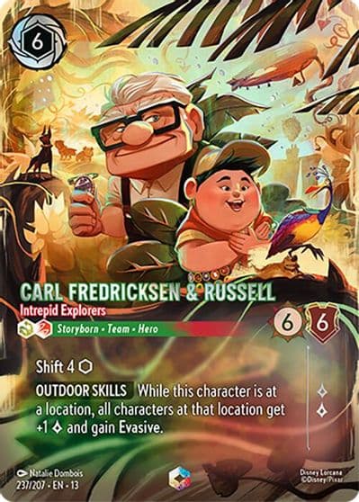 Carl Fredricksen and Russell Intrepid Explorers Enchanted Attack of the Vine! Lorcana card