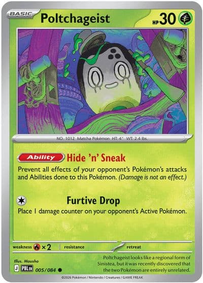 Poltchageist ME05: Pitch Black Pokemon card