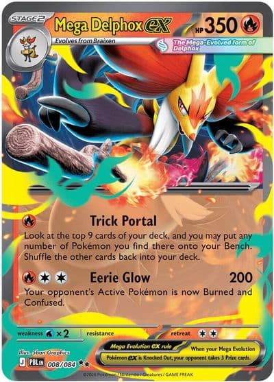 Mega Delphox ex ME05: Pitch Black Pokemon card