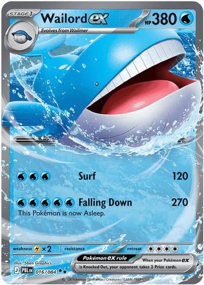 Wailord ex ME05: Pitch Black Pokemon card