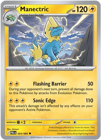 Manectric ME05: Pitch Black Pokemon card