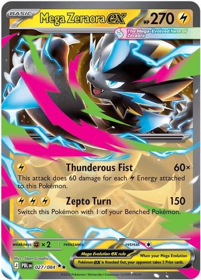 Mega Zeraora ex ME05: Pitch Black Pokemon card