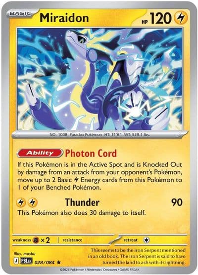 Miraidon ME05: Pitch Black Pokemon card