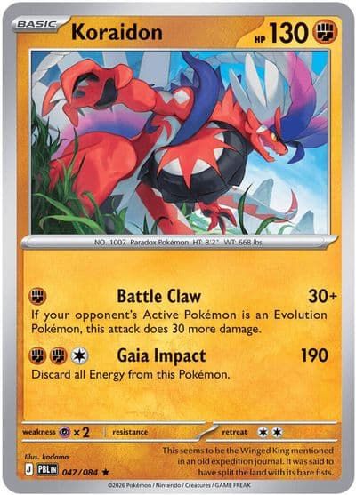 Koraidon ME05: Pitch Black Pokemon card
