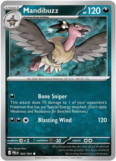 Mandibuzz ME05: Pitch Black Pokemon card