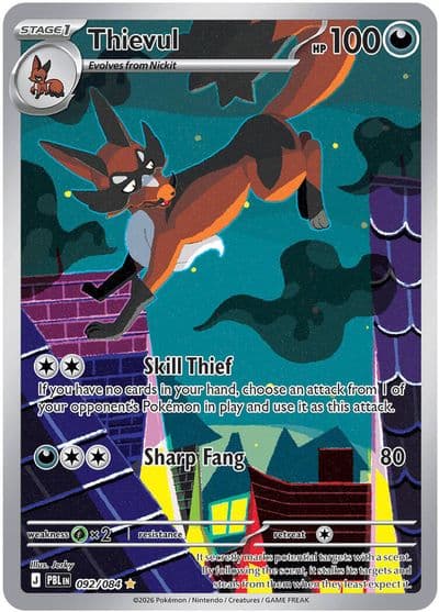 Thievul ME05: Pitch Black Pokemon card