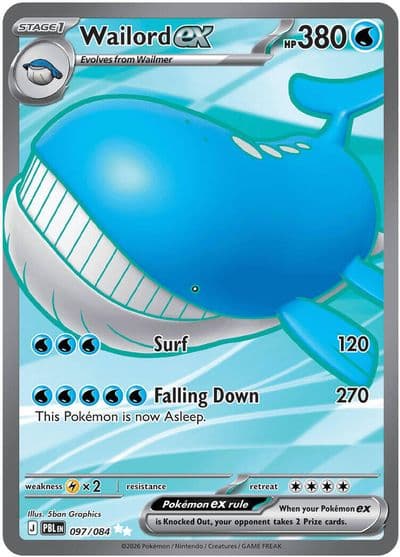 Wailord ex ME05: Pitch Black Pokemon card