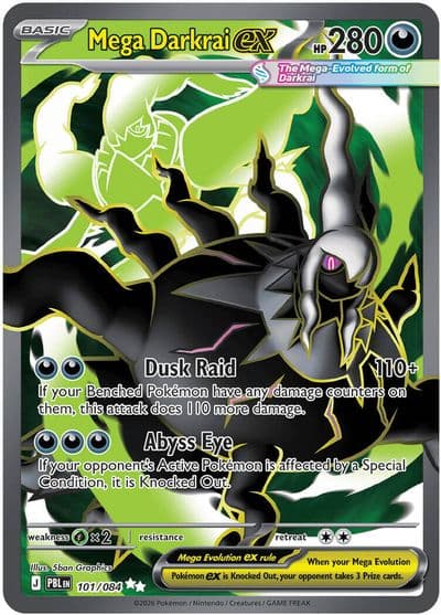 Mega Darkrai ex ME05: Pitch Black Pokemon card