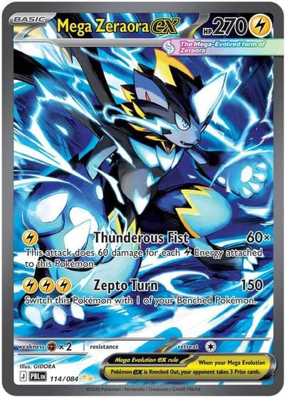 Mega Zeraora ex ME05: Pitch Black Pokemon card