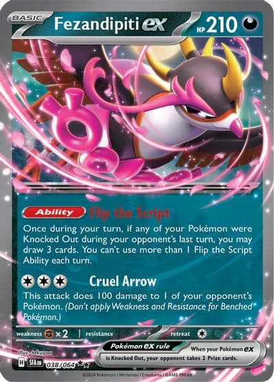 Fezandipiti ex 038 064 Starless Foil Deck Exclusives Pokemon card