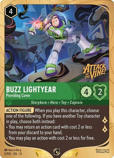 Buzz Lightyear Providing Cover Disney Lorcana Promo Cards Lorcana card