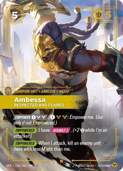 Ambessa Respected and Feared Vendetta Riftbound card