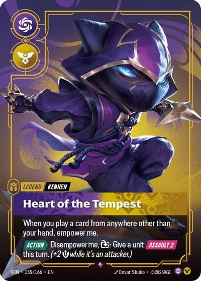 Yordle Kennen Heart of the Tempest Vendetta Riftbound card