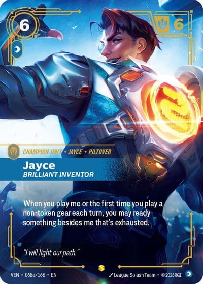 Jayce Brilliant Inventor Alternate Art Vendetta Riftbound card