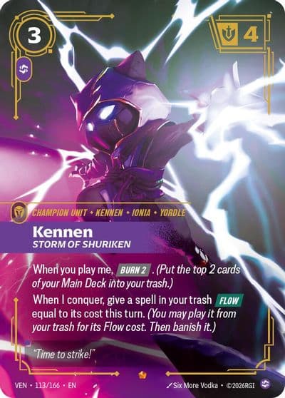 Kennen Storm of Shuriken Vendetta Riftbound card