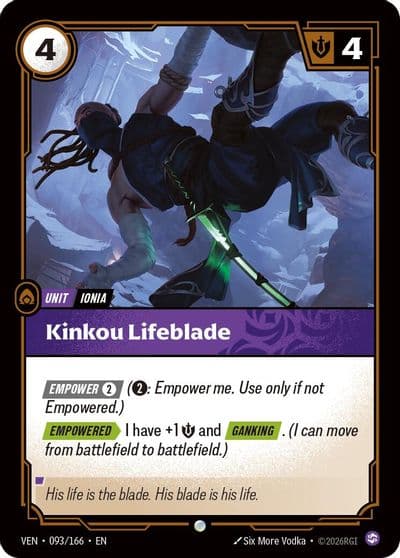 Kinkou Lifeblade Vendetta Riftbound card