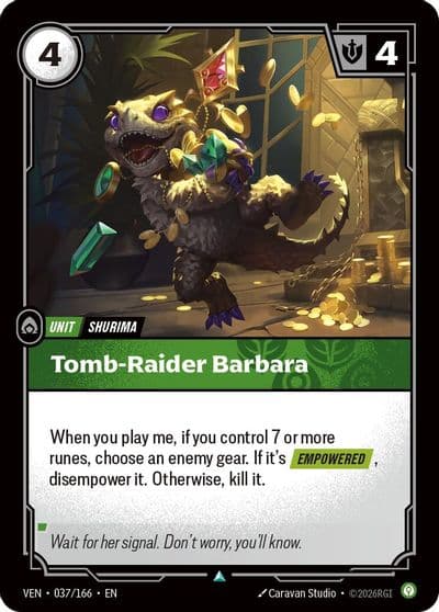 Tomb Raider Barbara Vendetta Riftbound card