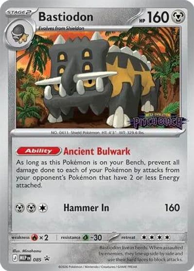 Bastiodon 085 Pitch Black Stamped ME: Mega Evolution Promo Pokemon card